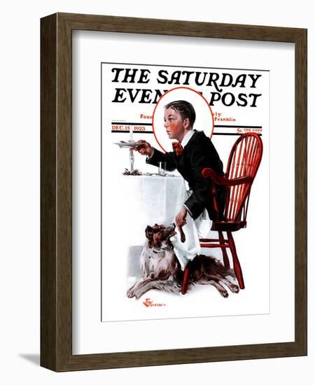 "Table Scraps," Saturday Evening Post Cover, December 15, 1923-Elbert Mcgran Jackson-Framed Giclee Print