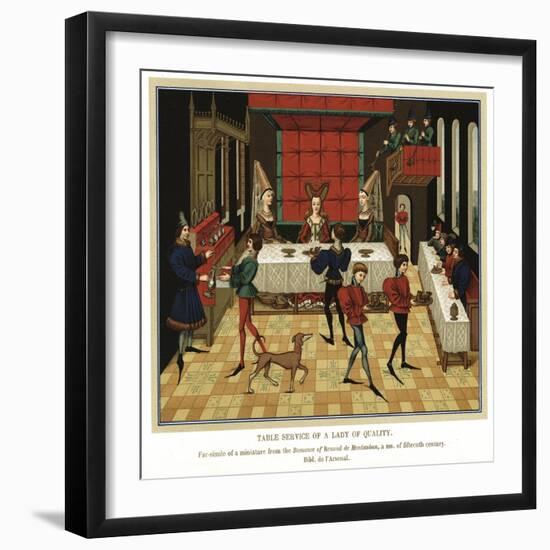 Table Service of a Lady of Quality, 15th Century-null-Framed Giclee Print