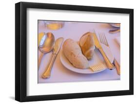 Table Set, Cutlery, Bread Roll, Butter-Rainer Mirau-Framed Photographic Print