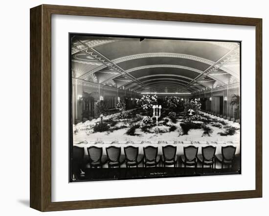 Table Set for a Banquet at the Ritz-Carlton Hotel, 1913-Byron Company-Framed Giclee Print