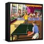 Table Tennis Players-null-Framed Stretched Canvas