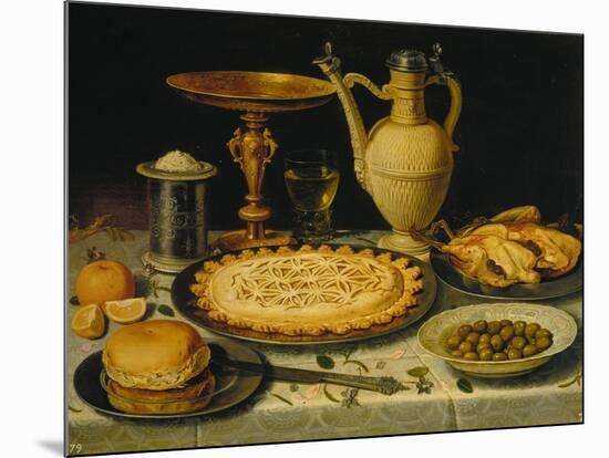 Table with Cakes, Chicken and Olives-Clara Peeters-Mounted Giclee Print