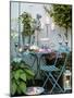 Table with Candles and Roses on a Terrace-Elke Borkowski-Mounted Photographic Print