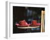 Table with Coffee and Teak Deck Garden Chair, Clos Des Iles, Le Brusc, Var, Cote d'Azur, France-Per Karlsson-Framed Photographic Print