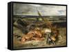 Tableau de nature morte dit Nature morte au homard-Eugene Delacroix-Framed Stretched Canvas