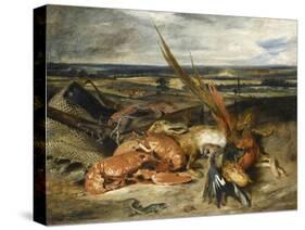 Tableau de nature morte dit Nature morte au homard-Eugene Delacroix-Stretched Canvas