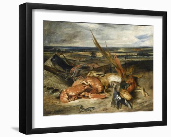 Tableau de nature morte dit Nature morte au homard-Eugene Delacroix-Framed Giclee Print