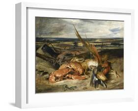 Tableau de nature morte dit Nature morte au homard-Eugene Delacroix-Framed Giclee Print