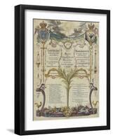 Tableau des princes et princesses témoin au mariage à Versailles du Dauphin-null-Framed Giclee Print