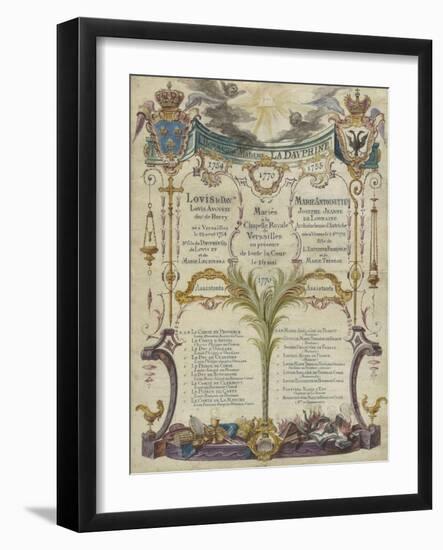 Tableau des princes et princesses témoin au mariage à Versailles du Dauphin-null-Framed Giclee Print