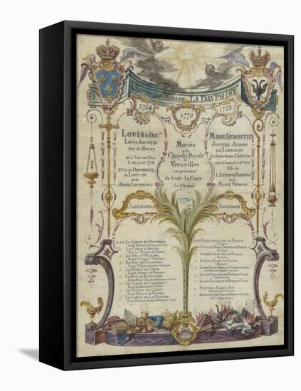 Tableau des princes et princesses témoin au mariage à Versailles du Dauphin-null-Framed Stretched Canvas