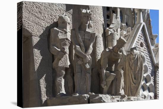 Tableaux in Carved Stone Near the Entrance to Sagrada Familia, Barcelona, Catalunya, Spain, Europe-James Emmerson-Stretched Canvas