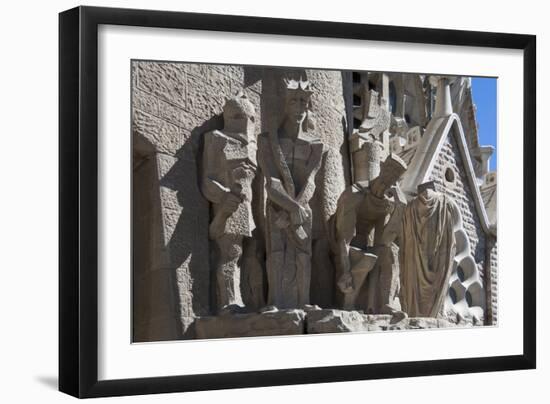 Tableaux in Carved Stone Near the Entrance to Sagrada Familia, Barcelona, Catalunya, Spain, Europe-James Emmerson-Framed Photographic Print