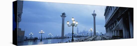 Tables and Chairs at St. Mark's Square, Grand Canal, San Giorgio Maggiore, Venice, Italy-null-Stretched Canvas