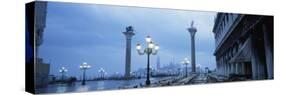 Tables and Chairs at St. Mark's Square, Grand Canal, San Giorgio Maggiore, Venice, Italy-null-Stretched Canvas