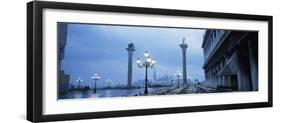 Tables and Chairs at St. Mark's Square, Grand Canal, San Giorgio Maggiore, Venice, Italy-null-Framed Photographic Print