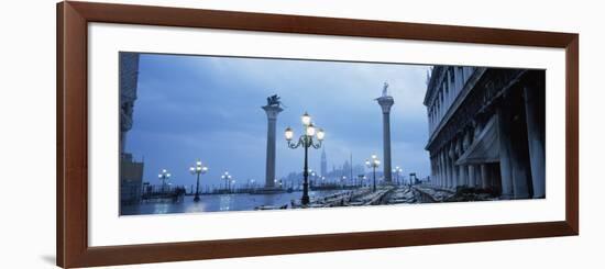 Tables and Chairs at St. Mark's Square, Grand Canal, San Giorgio Maggiore, Venice, Italy-null-Framed Photographic Print