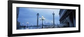 Tables and Chairs at St. Mark's Square, Grand Canal, San Giorgio Maggiore, Venice, Italy-null-Framed Photographic Print