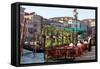 Tables Outside Restaurant by Grand Canal, Venice, Italy-Peter Adams-Framed Stretched Canvas