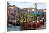 Tables Outside Restaurant by Grand Canal, Venice, Italy-Peter Adams-Framed Photographic Print