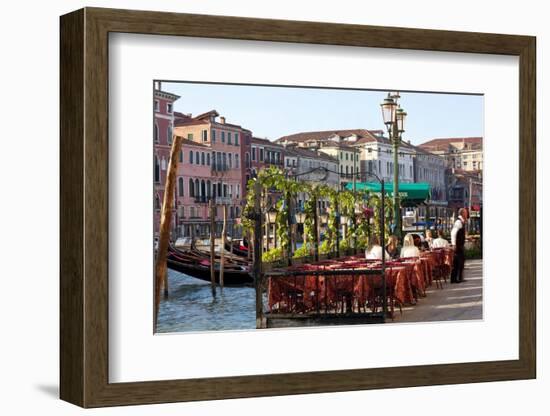 Tables Outside Restaurant by Grand Canal, Venice, Italy-Peter Adams-Framed Photographic Print