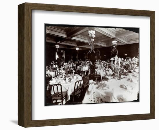 Tables Set for the Electric Club's Banquet at Hotel Delmonico, 1902-Byron Company-Framed Giclee Print