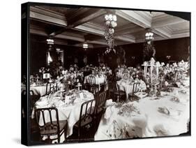 Tables Set for the Electric Club's Banquet at Hotel Delmonico, 1902-Byron Company-Stretched Canvas
