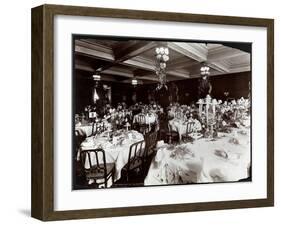 Tables Set for the Electric Club's Banquet at Hotel Delmonico, 1902-Byron Company-Framed Giclee Print