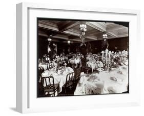 Tables Set for the Electric Club's Banquet at Hotel Delmonico, 1902-Byron Company-Framed Giclee Print