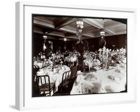 Tables Set for the Electric Club's Banquet at Hotel Delmonico, 1902-Byron Company-Framed Giclee Print