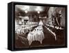 Tables Set in the Banquet Room at Hotel Delmonico, 1902-Byron Company-Framed Stretched Canvas