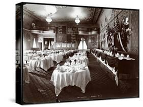 Tables Set in the Banquet Room at Hotel Delmonico, 1902-Byron Company-Stretched Canvas