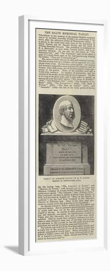 Tablet in Commemoration of M W Balfe, Erected in Westminster Abbey-null-Framed Premium Giclee Print