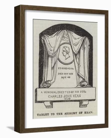 Tablet to the Memory of Kean-null-Framed Giclee Print