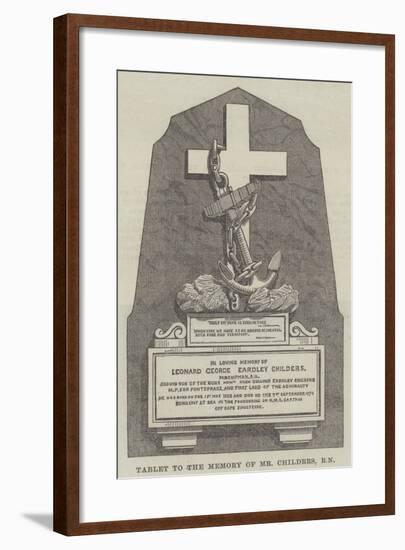 Tablet to the Memory of Mr Childrrs, Rn-null-Framed Giclee Print