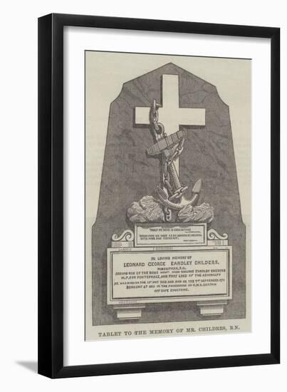 Tablet to the Memory of Mr Childrrs, Rn-null-Framed Giclee Print