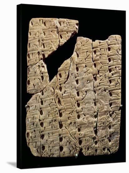 Tablet with Cuneiform Script, from Uruk, circa 3200 BC-null-Stretched Canvas