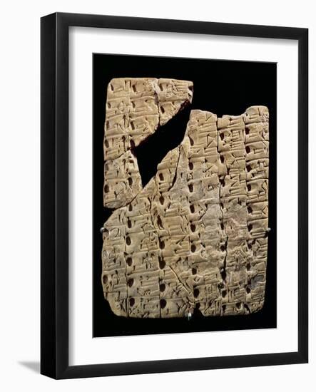 Tablet with Cuneiform Script, from Uruk, circa 3200 BC-null-Framed Giclee Print