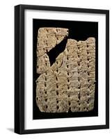 Tablet with Cuneiform Script, from Uruk, circa 3200 BC-null-Framed Giclee Print