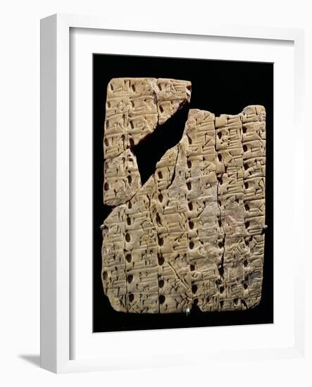 Tablet with Cuneiform Script, from Uruk, circa 3200 BC-null-Framed Giclee Print