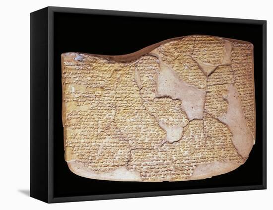 Tablet with Treaty of Kadesh, Signed Between Egyptians and Hittites-null-Framed Stretched Canvas