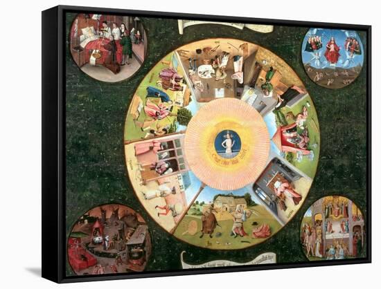 Tabletop of the Seven Deadly Sins and the Four Last Things-Hieronymus Bosch-Framed Stretched Canvas