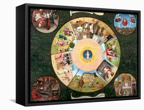 Tabletop of the Seven Deadly Sins and the Four Last Things-Hieronymus Bosch-Framed Stretched Canvas