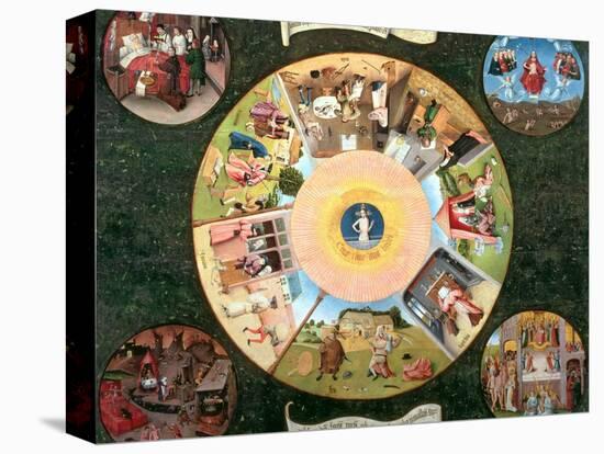 Tabletop of the Seven Deadly Sins and the Four Last Things-Hieronymus Bosch-Stretched Canvas