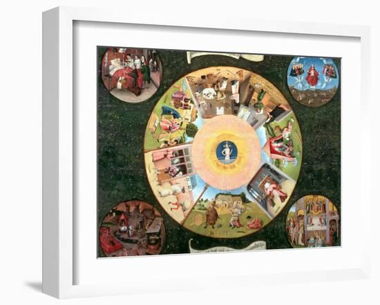 Tabletop of the Seven Deadly Sins and the Four Last Things-Hieronymus Bosch-Framed Giclee Print