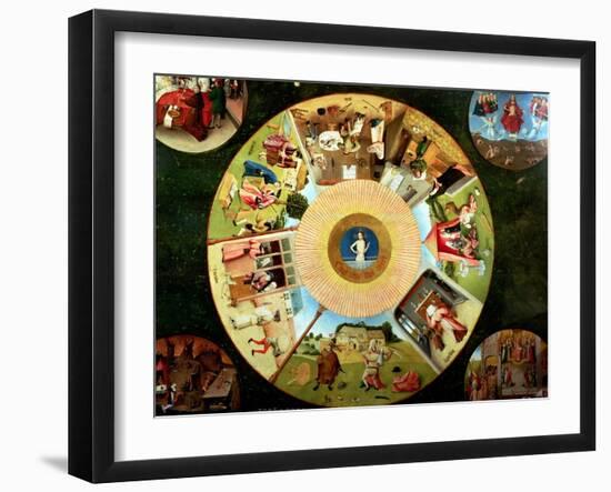 Tabletop of the Seven Deadly Sins and the Four Last Things-Hieronymus Bosch-Framed Giclee Print