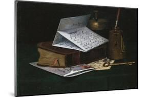 Tabletop Still Life, a Letter from New York-John Frederick Peto-Mounted Giclee Print