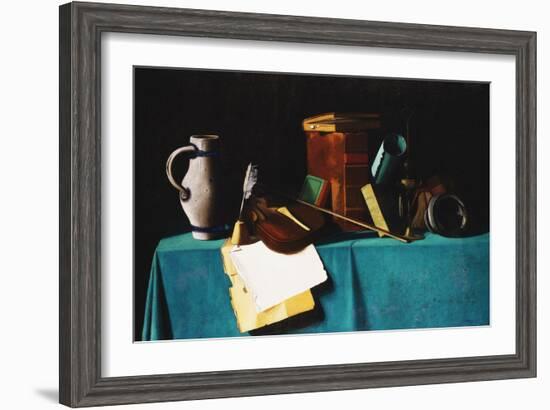 Tabletop with Violin-John Frederick Peto-Framed Giclee Print