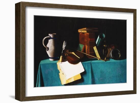 Tabletop with Violin-John Frederick Peto-Framed Giclee Print