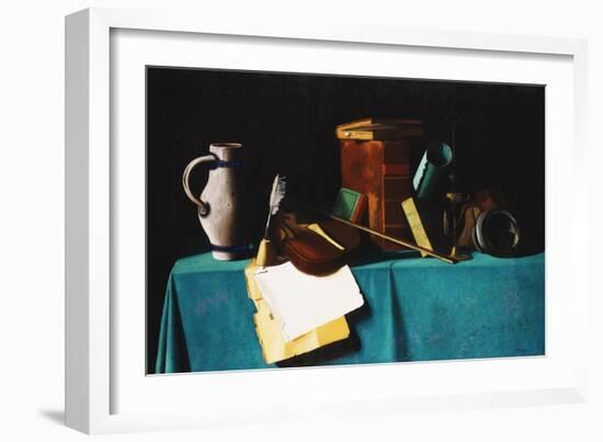 Tabletop with Violin-John Frederick Peto-Framed Giclee Print